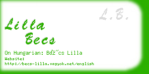 lilla becs business card